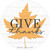 Give Thanks Leaf Novelty Circle Coaster Set of 4