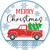 Merry Christmas Truck With Tree Novelty Circle Coaster Set of 4