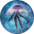 Jellyfish Blue Novelty Circle Coaster Set of 4