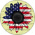 American Flag Sunflower Novelty Metal Circle Sign