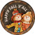 Happy Fall Yall Scarecrow Novelty Metal Circle Sign