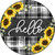 Hello Sunflowers Novelty Metal Circle Sign