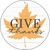 Give Thanks Leaf Novelty Metal Circle Sign