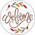 Welcome Leaves Novelty Metal Circle Sign