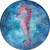 Seahorse Blue Novelty Metal Circle Sign