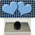 Light Blue Black Houndstooth Light Blue Center Hearts Wholesale Novelty Metal Hat Pin