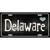 Delaware Flag Script Metal Novelty License Plate