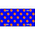 Orange Polka Dots Royal Blue Metal Novelty License Plate