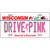 Drive Pink Wisconsin Novelty Metal License Plate