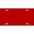 Red Solid Metal Novelty License Plate