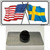 Sweden Crossed US Flag Wholesale Novelty Metal Hat Pin
