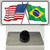 Brazil USA Crossed Flags Wholesale Novelty Metal Hat Pin Tag