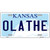 Olathe Kansas Novelty Metal License Plate