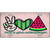 Peace Love Watermelon Novelty Metal License Plate