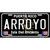 Arroyo Puerto Rico Black Novelty Metal License Plate