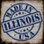 Illinois Stamp On Wood Novelty Metal Square Sign