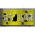 Cat Lover Yellow Brushed Chrome Novelty Metal License Plate Tag