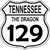 Tennessee Dragon 129 Novelty Metal Highway Shield Sign