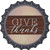 Give Thanks Wood Plank Novelty Metal Bottle Cap Sign