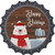 Happy Holidays Polar Bear Novelty Metal Bottle Cap Sign