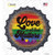 Love All That Matters Rainbow Novelty Bottle Cap Sticker Decal