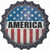 America Flag Background Novelty Bottle Cap Sticker Decal