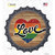 Love Heart On Wood Novelty Bottle Cap Sticker Decal