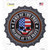 Land Of The Free American Skull Novelty Bottle Cap Sticker Decal