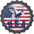 USA Eagle Novelty Bottle Cap Sticker Decal
