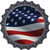 Waving American Flag Novelty Bottle Cap Sticker Decal