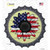 American Flag Sunflower Novelty Bottle Cap Sticker Decal