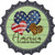 America Land Of The Free Hearts Novelty Bottle Cap Sticker Decal