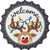 Welcome Reindeer Novelty Bottle Cap Sticker Decal