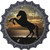 Rearing Horse Silhouette Novelty Bottle Cap Sticker Decal