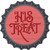 His Treats Red Novelty Bottle Cap Sticker Decal