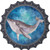 Humpback Whale Blue Novelty Bottle Cap Sticker Decal