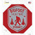 Bigfoot Hunter Permit Red Novelty Octagon Sticker Decal