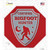 Certified Bigfoot Hunter Red Novelty Octagon Sticker Decal
