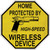 Protected By High Speed Wireless Device Gun Novelty Octagon Sticker Decal