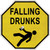 Falling Drunks Novelty Octagon Sticker Decal
