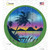 Salty Beach Scene Novelty Circle Sticker Decal