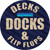 Decks Docks and Flip Flops Novelty Circle Sticker Decal