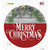 Merry Christmas Wreath Novelty Circle Sticker Decal