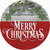 Merry Christmas Wreath Novelty Circle Sticker Decal