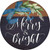 Merry And Bright Bow Wreath Novelty Circle Sticker Decal