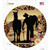 Cowboy With Horse Silhouette Novelty Circle Sticker Decal