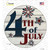 4th Of July White Wood Novelty Circle Sticker Decal