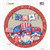 Gnomes USA Banner Novelty Circle Sticker Decal