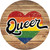 Queer Heart On Wood Novelty Circle Sticker Decal