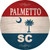 Palmetto SC Flag Novelty Circle Sticker Decal